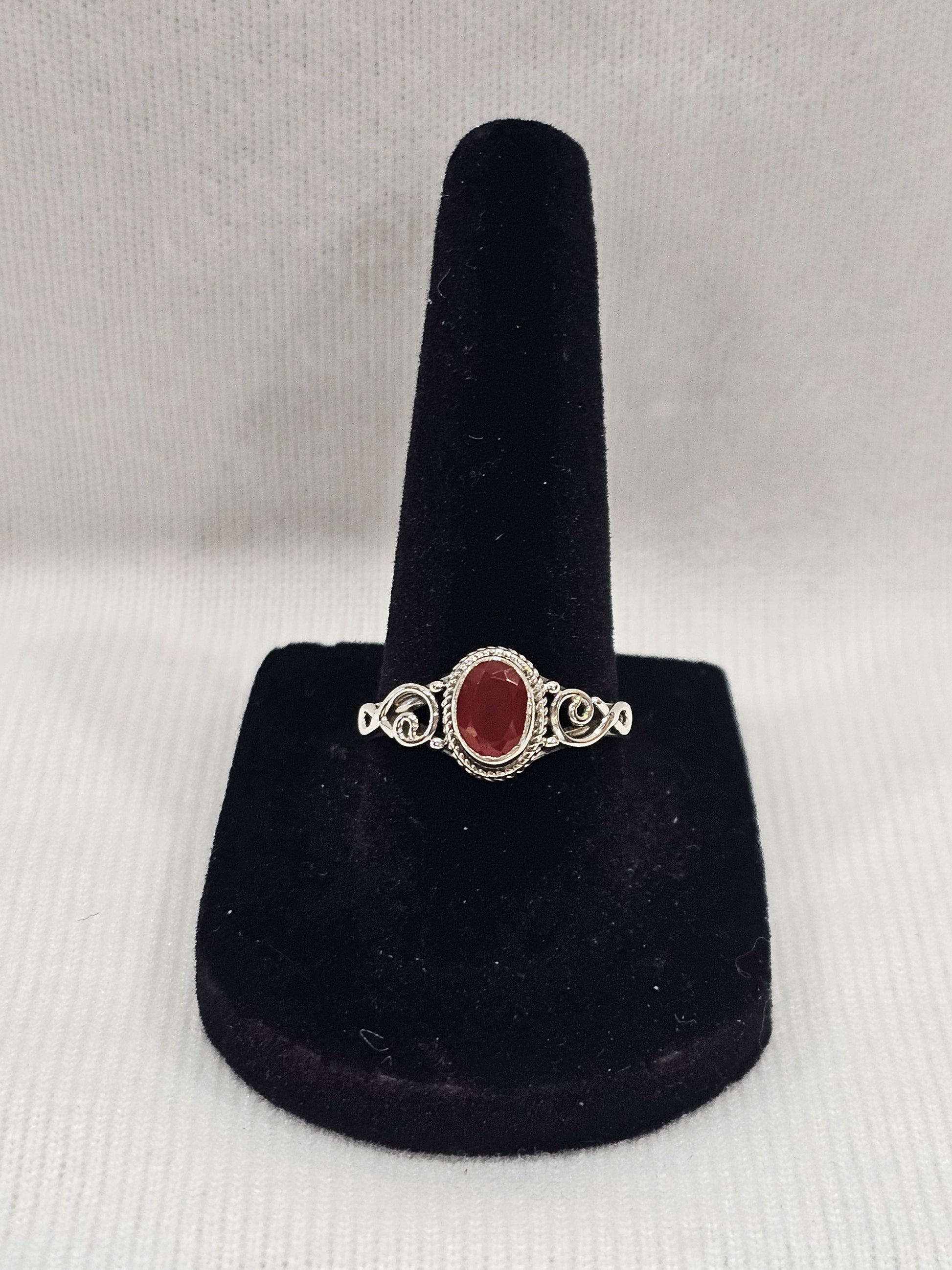 Garnet Gemstone 9.25 Sterling Silver Ring 8