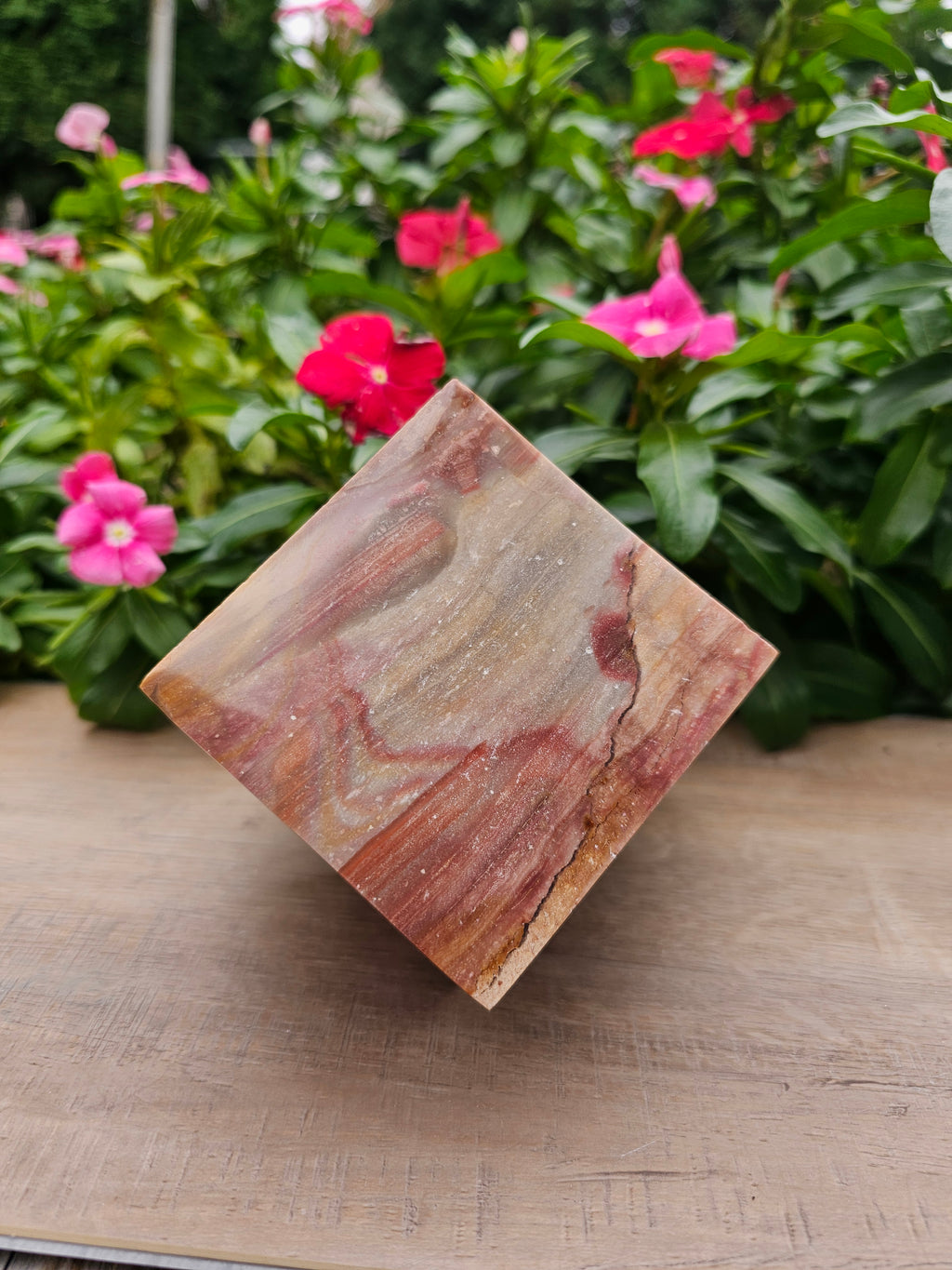 Jasper Cube 3" Wide Natural Polished Crystal