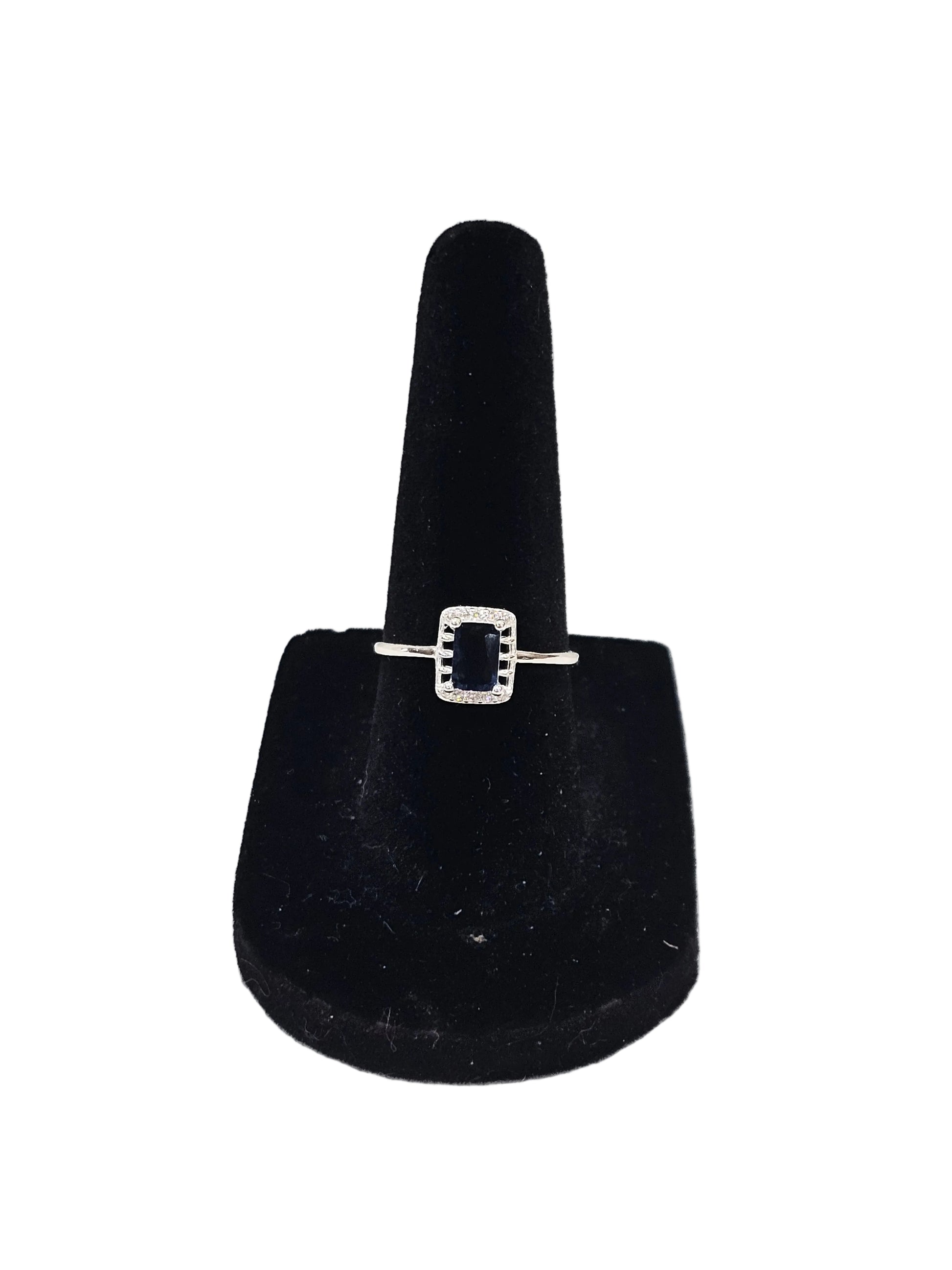 Sapphire Gemstone Sterling Silver Ring - Size 6
