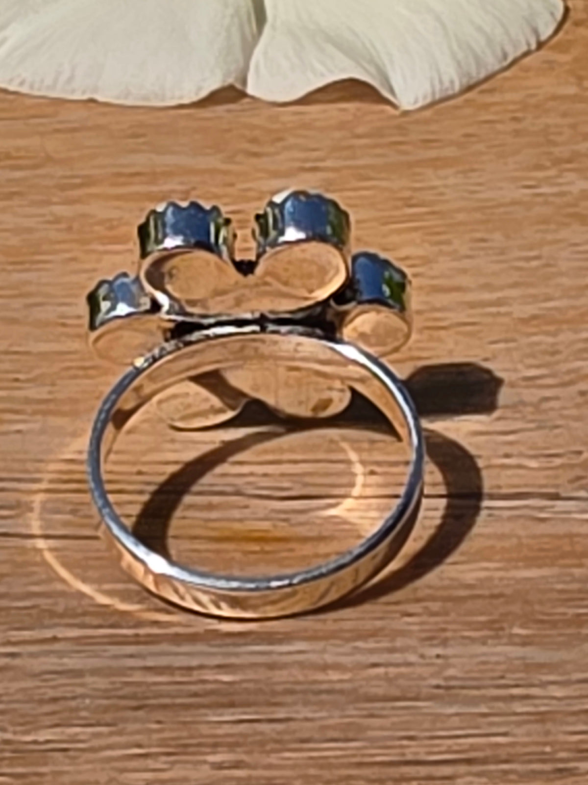 Sterling Silver White Buffalo Closed Back Ring Size 6