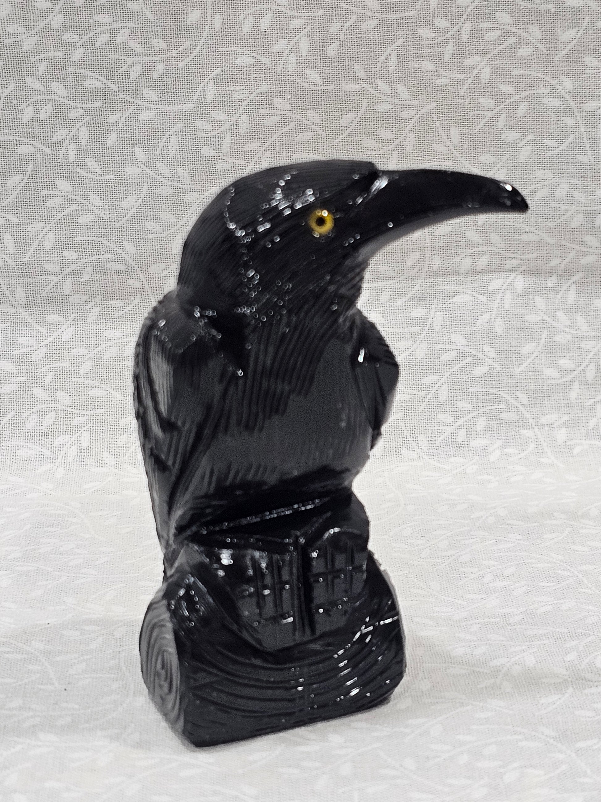 Black Onyx Crystal Raven