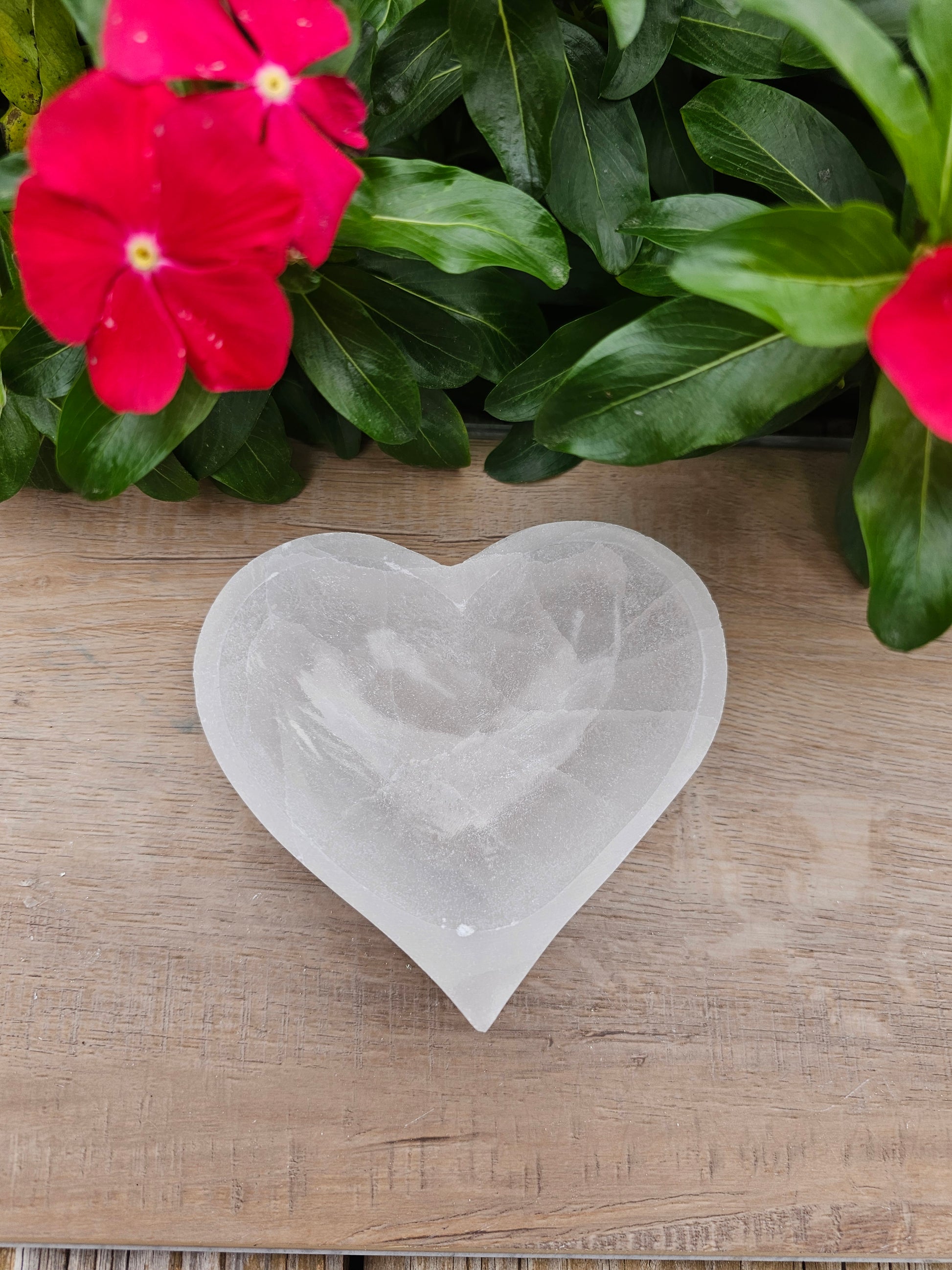 Selenite Crystal Heart Bowl - Natural Healing Stone Dish