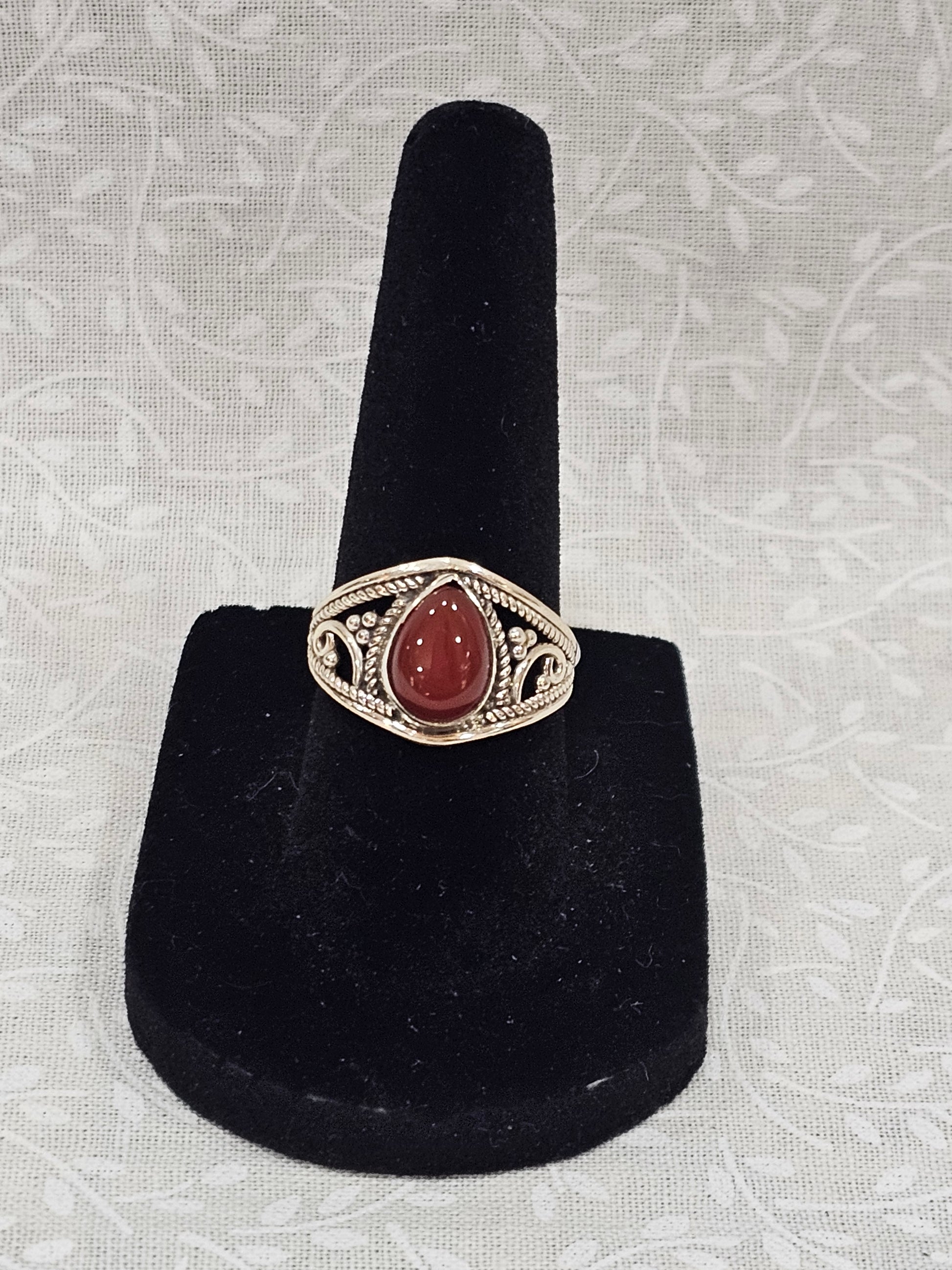 Sterling Silver Garnet Gemstone Ring 7