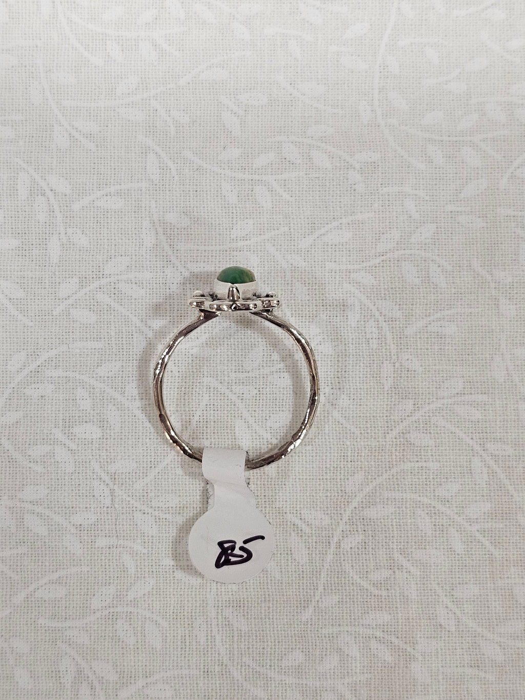 Sterling Silver Green Turquoise Open-Back Ring - Size 8.5