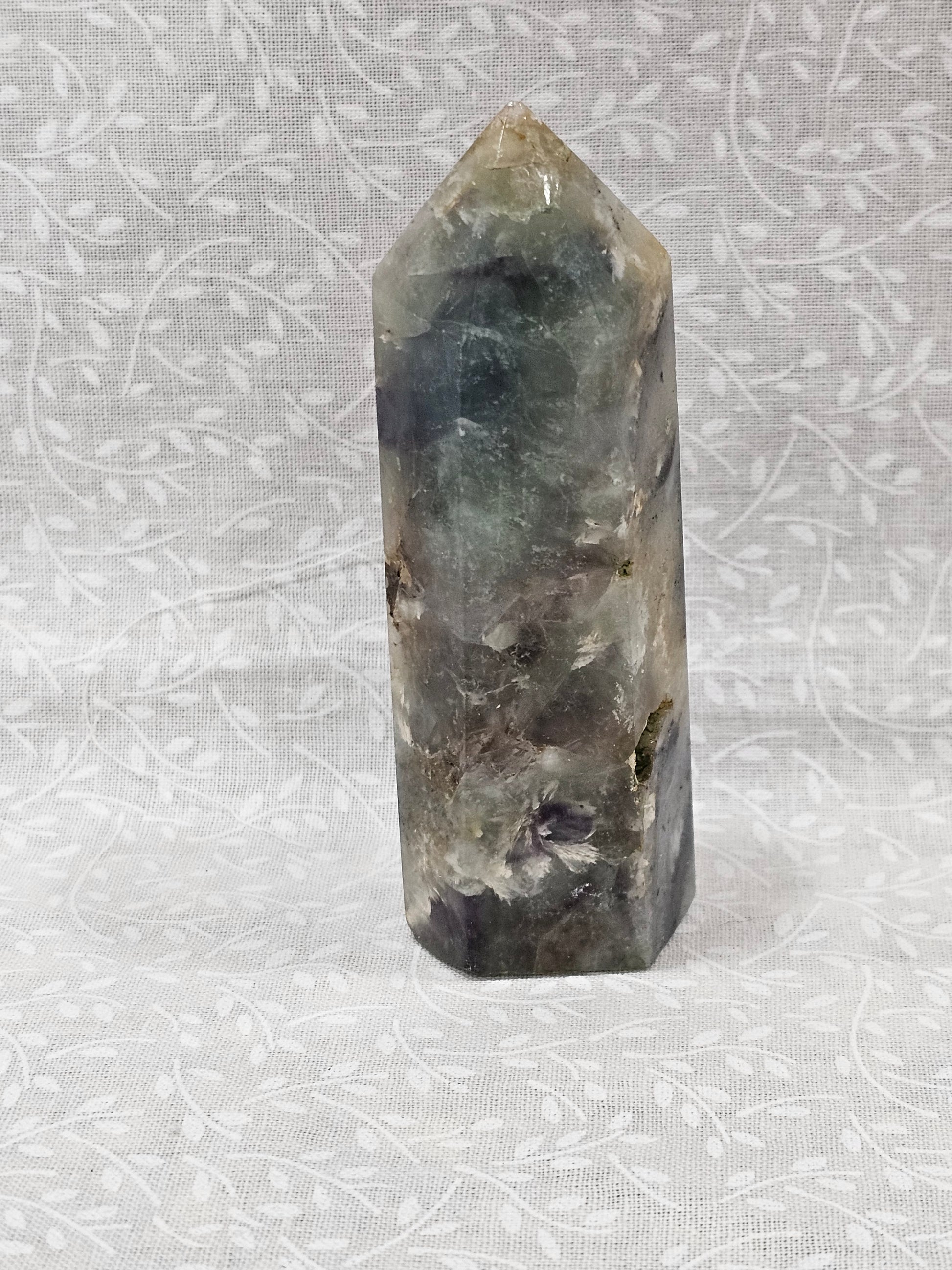 Moss Agate Crystal Tower