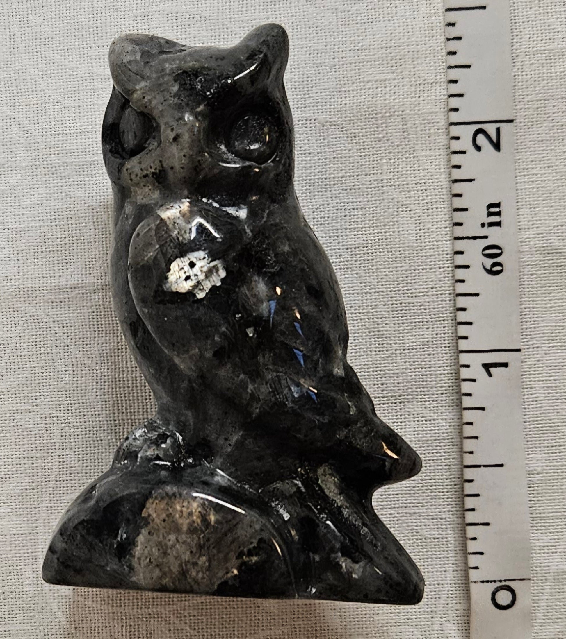 Black Labradorite Crystal Owl