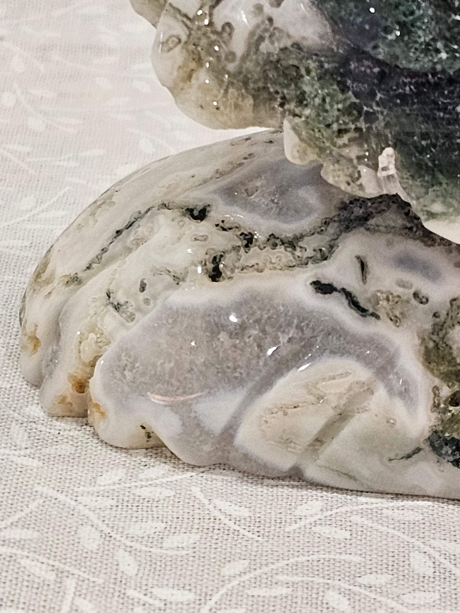 Moss Agate Crystal Dolphin