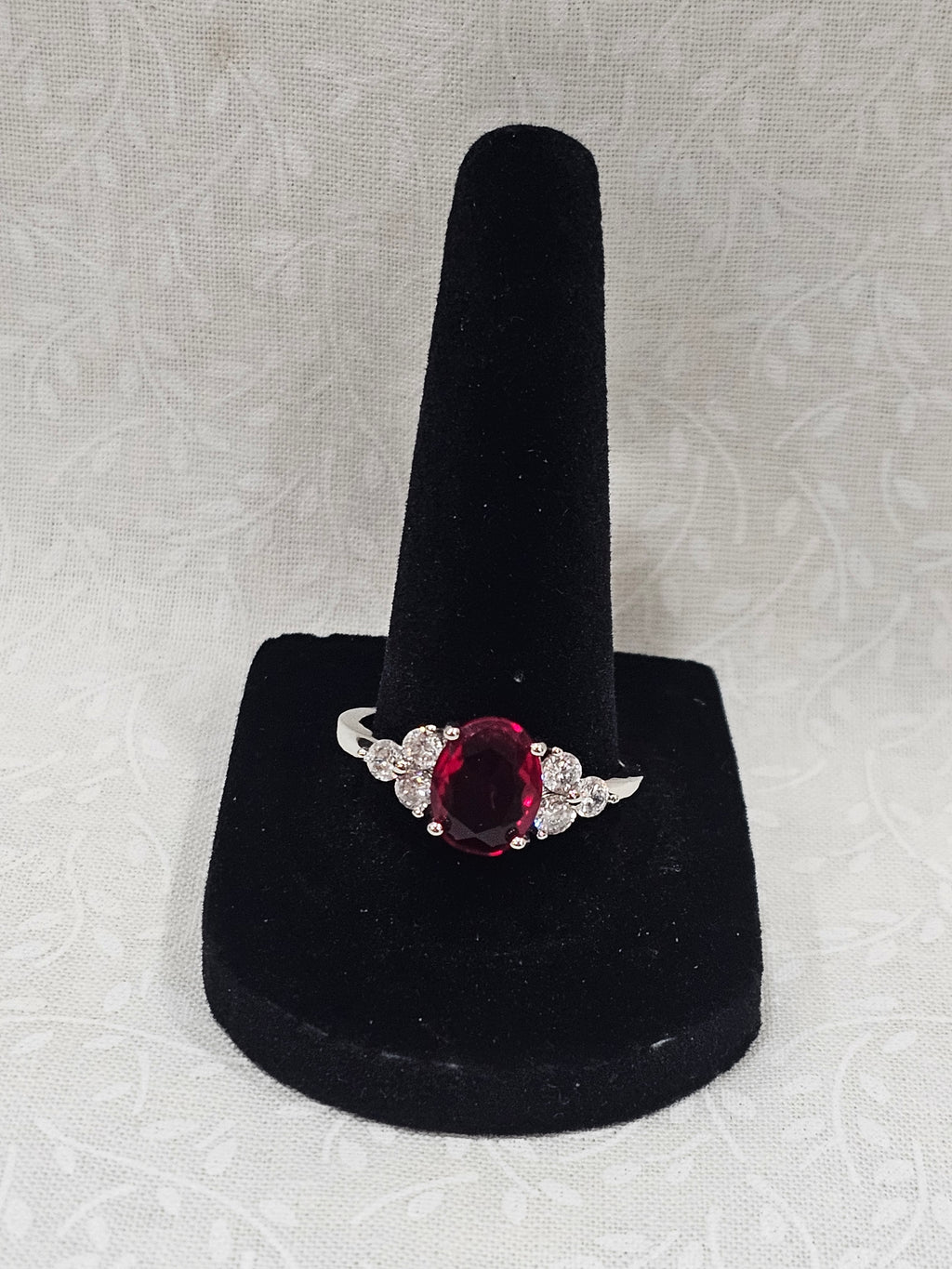 Sterling Silver Ruby Gemstone Ring 10
