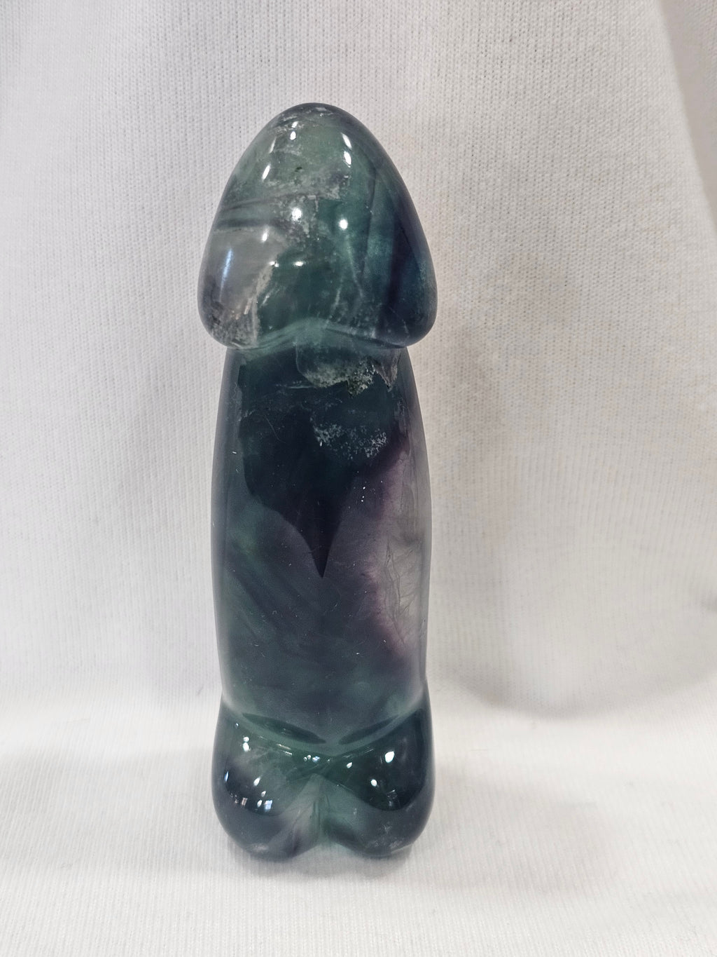 Rainbow Fluorite Crystal Peen Carving - 5 Inch Natural Stone