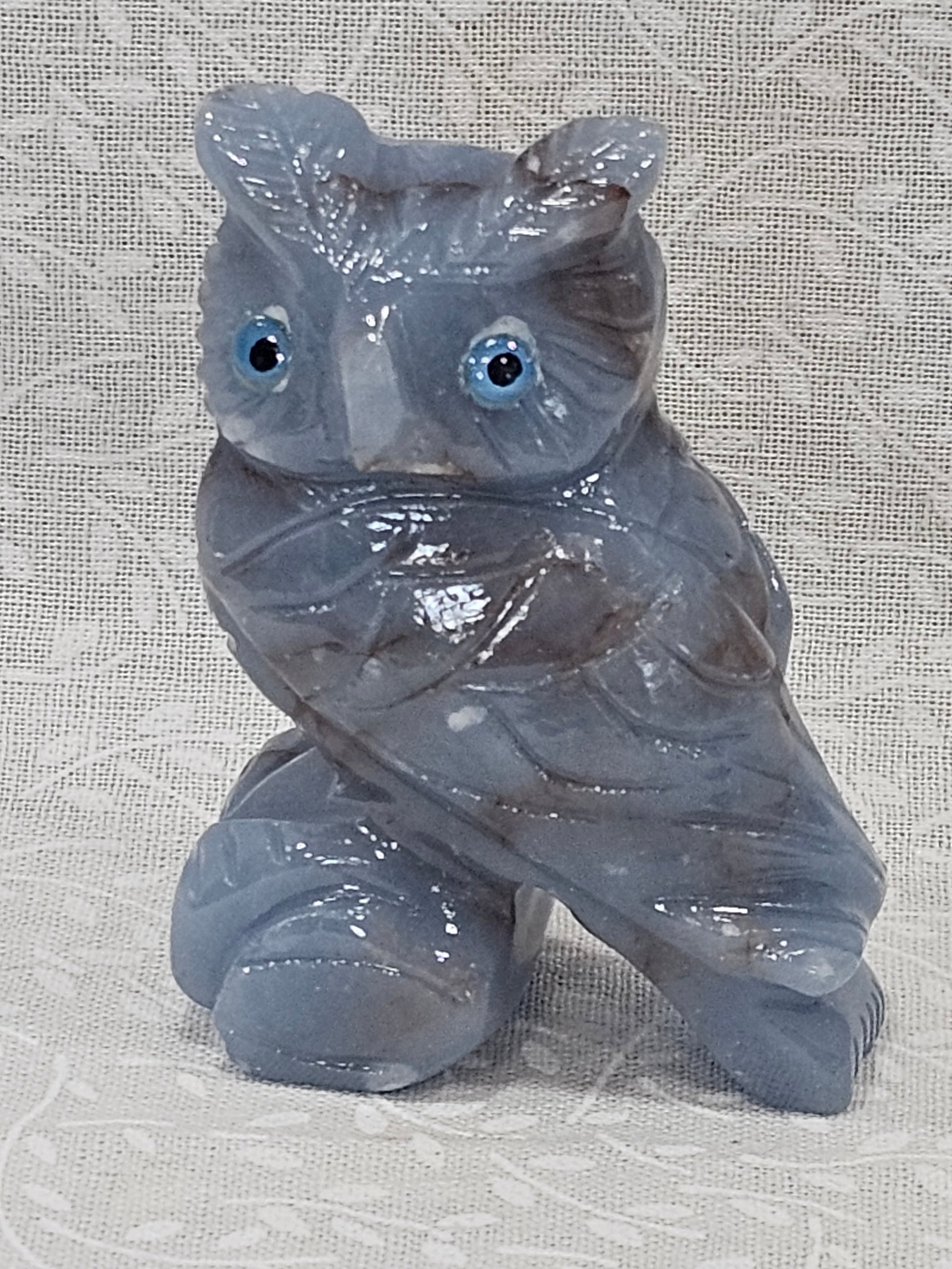 Angelite Crystal Owl