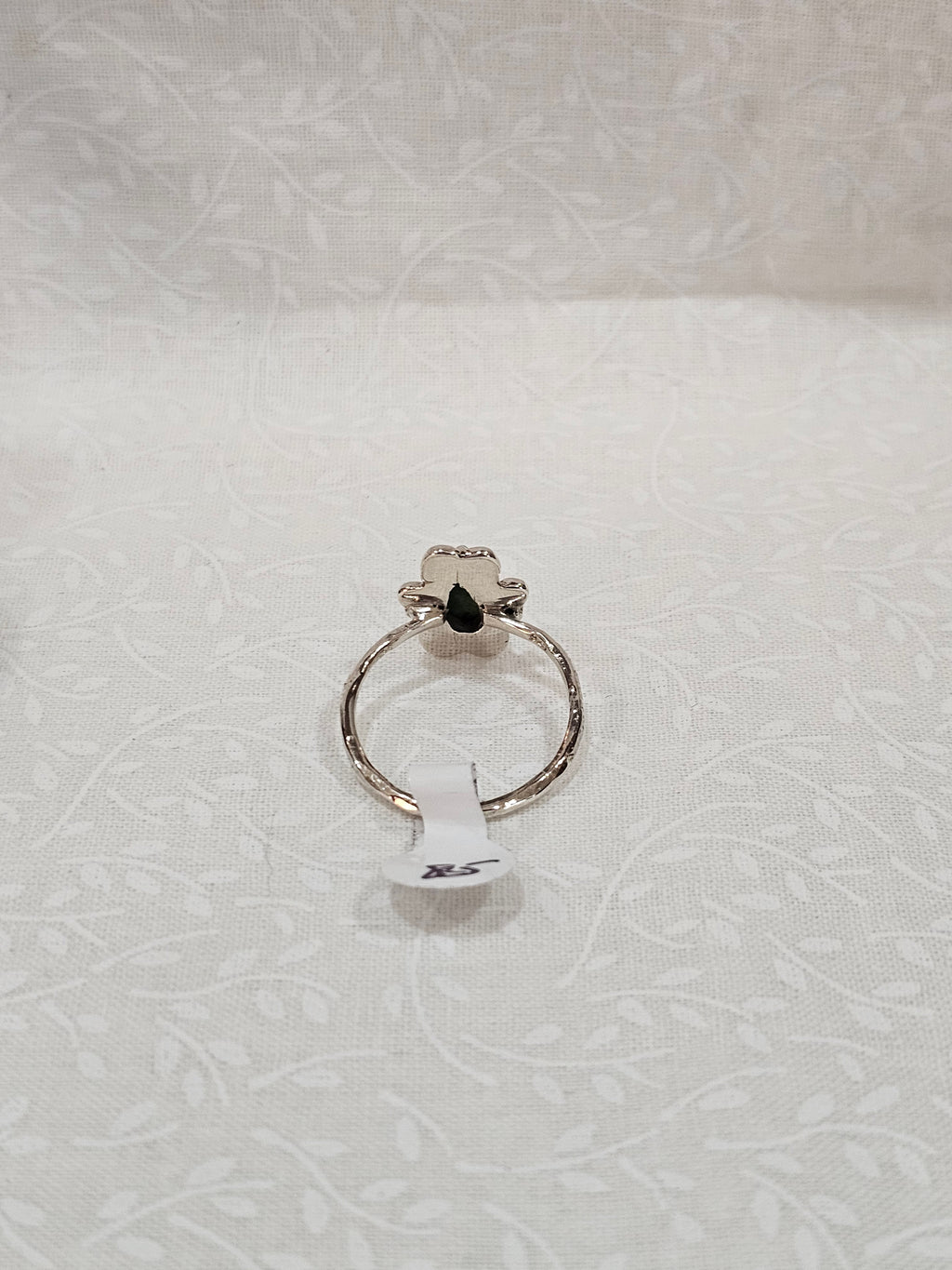 Sterling Silver Green Turquoise Open-Back Ring - Size 8.5