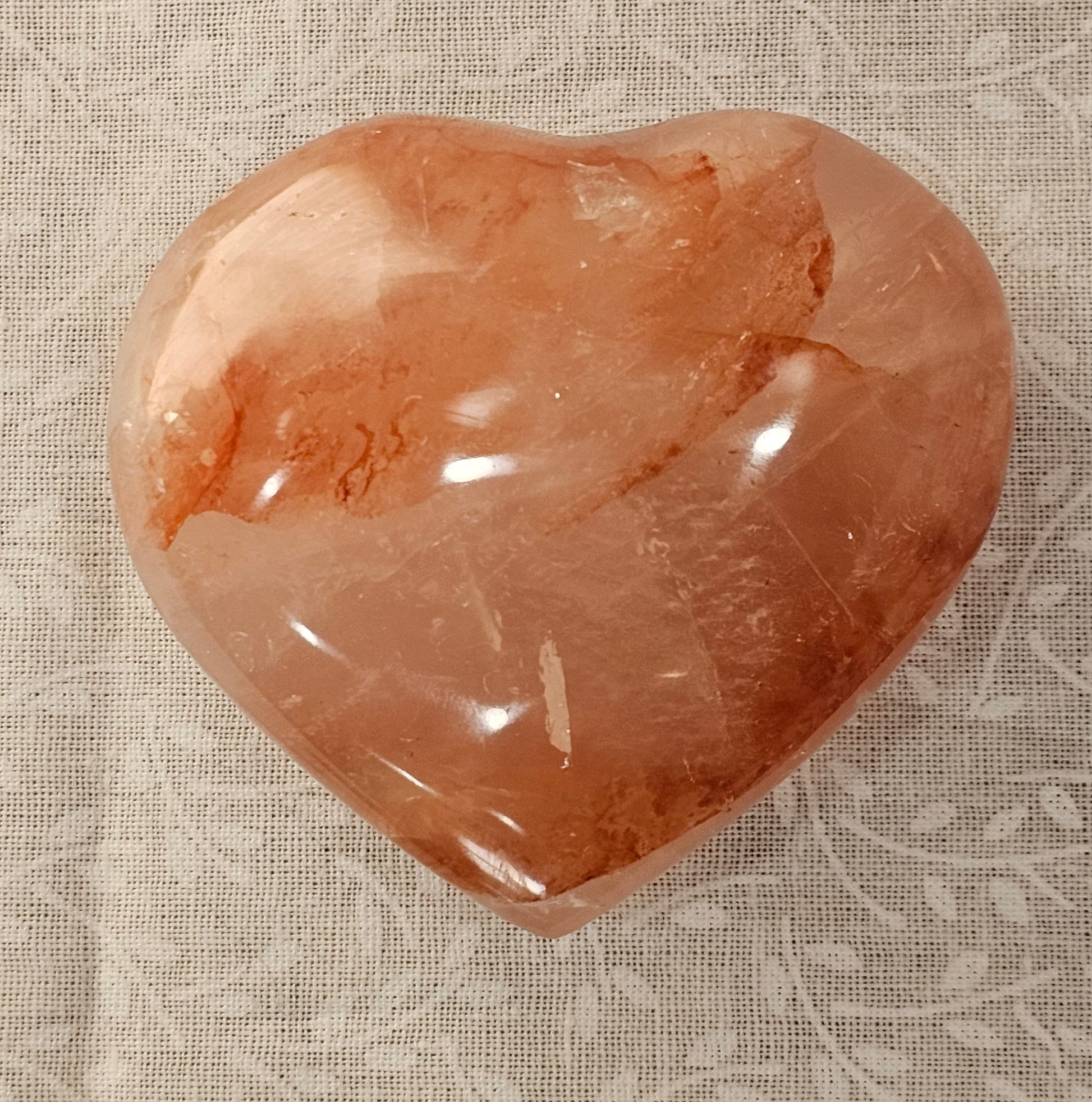 Fire Quartz Crystal Heart