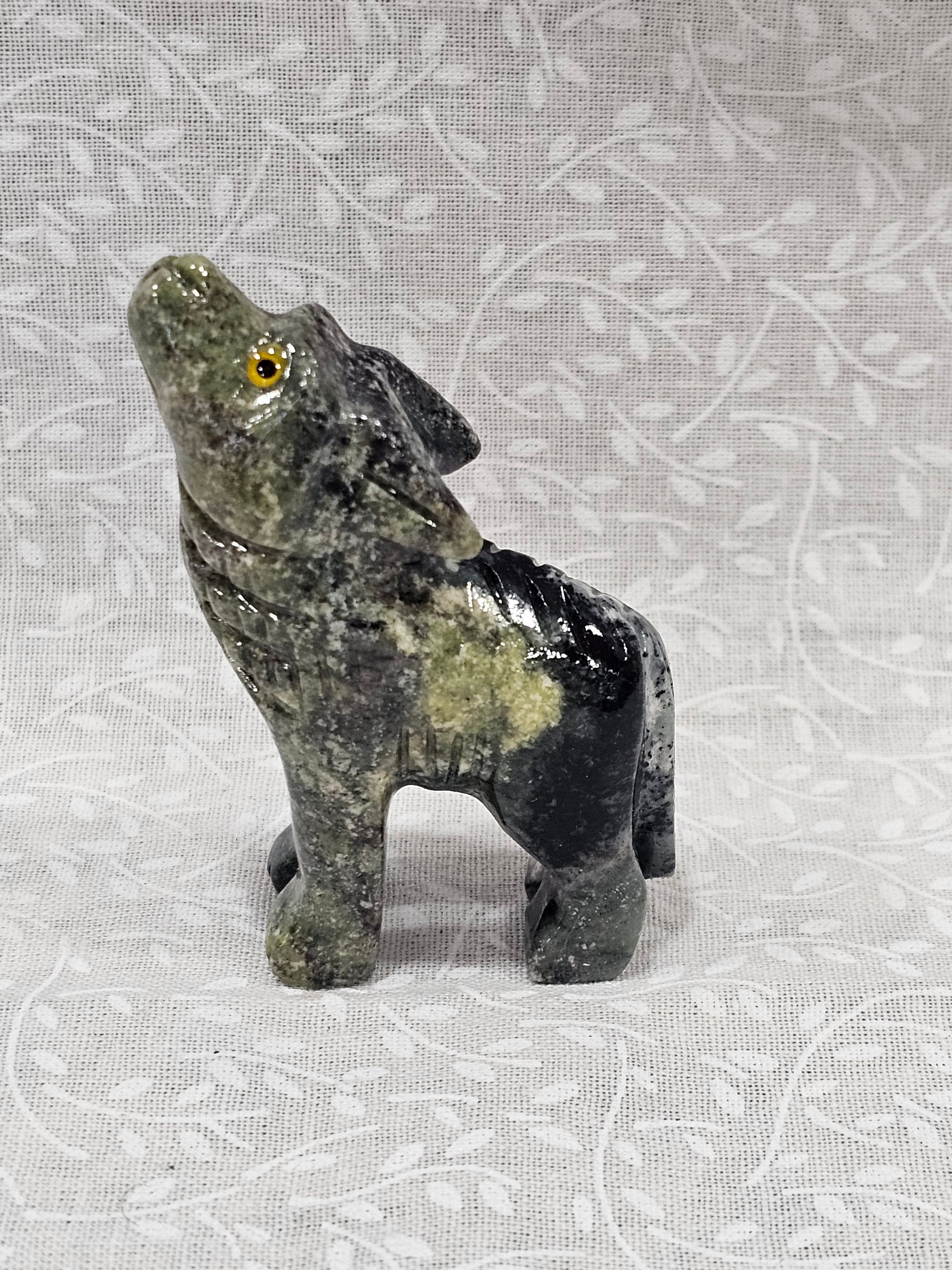 Serpentine Crystal Wolf