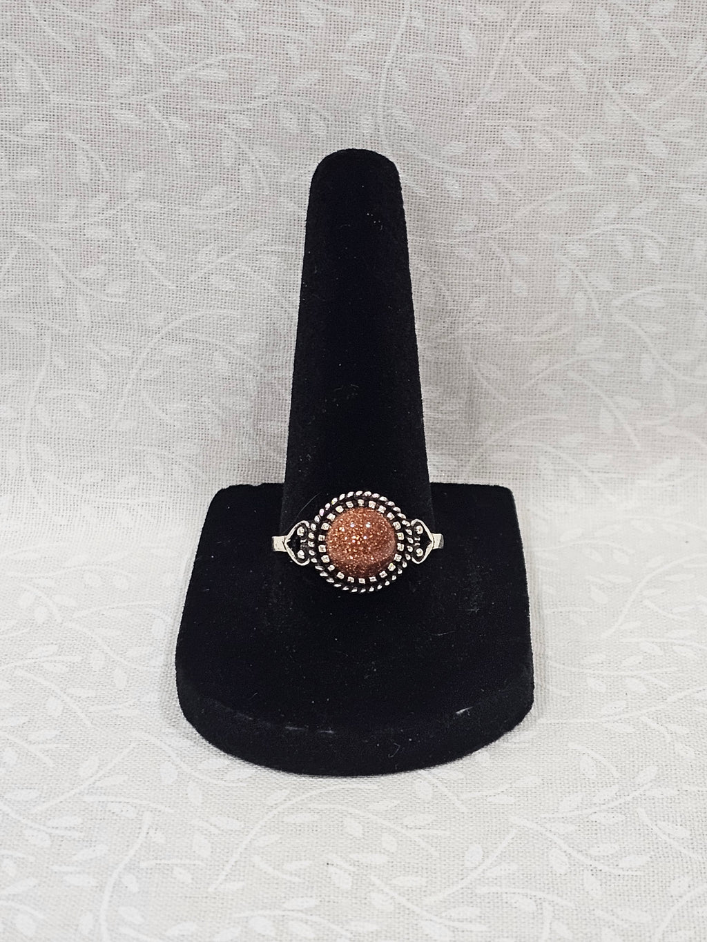 Sterling Silver Sandstone Gemstone Ring - Size 8.5