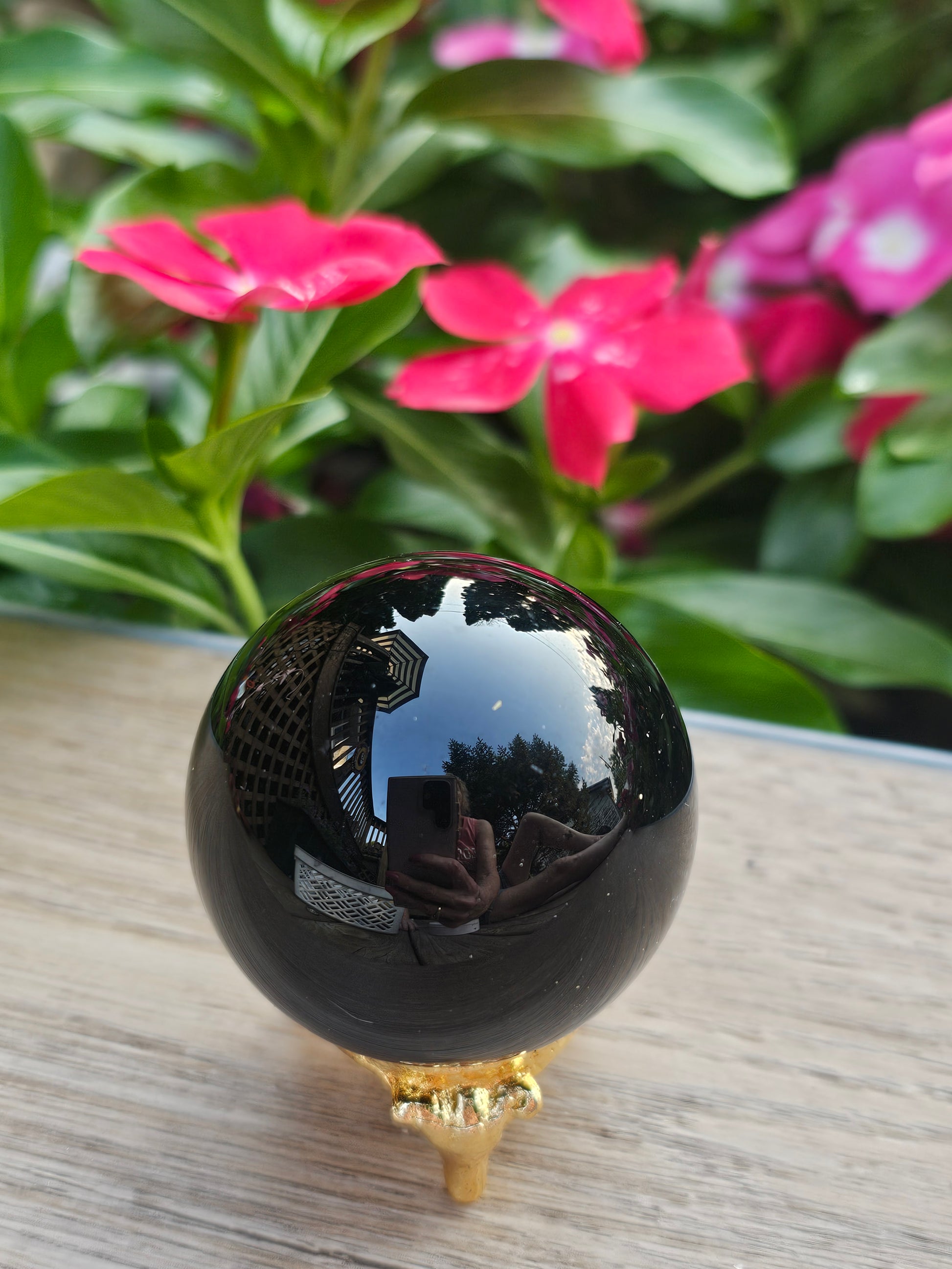 Black Obsidian Crystal Sphere